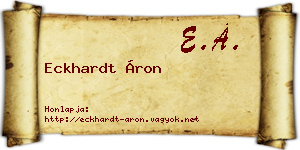 Eckhardt Áron névjegykártya